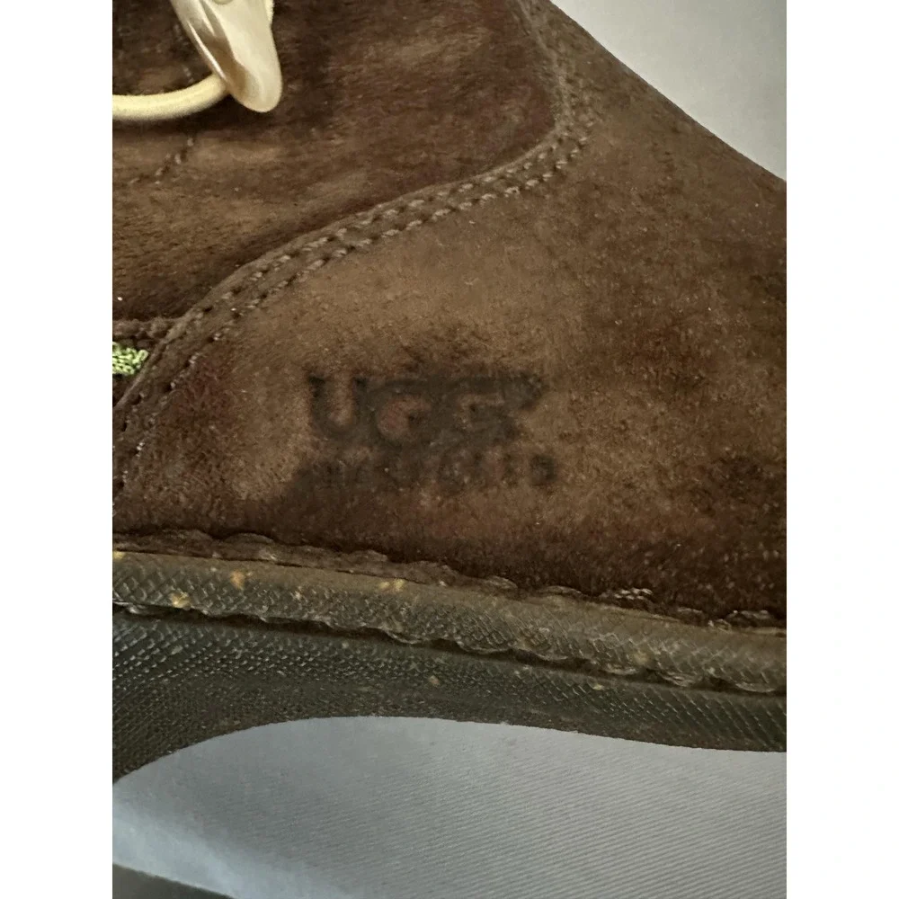 UGG Shearling Boots Kona Womens Size 9 Brown Suede Mid Calf Toggle Sheepskin
